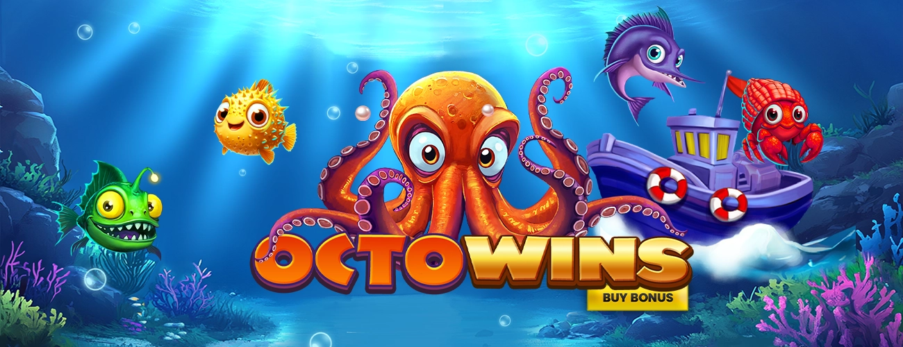 Official Octowins banner with underwater characters and orange game logo